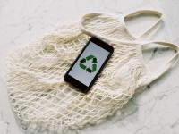 Net og telefon med genbrugslogo 